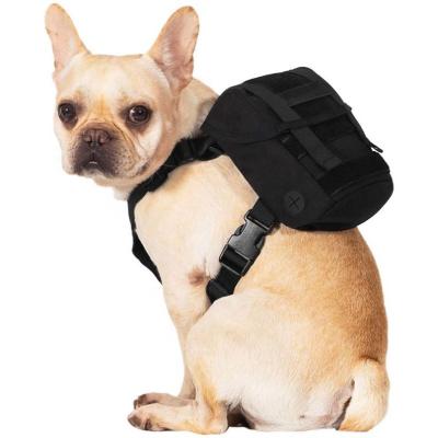 China OEM Breathable Custom Dog Hiking Saddlebag Backpack Pet Harness Outdoor Durable Medium Small Saddle Bag Pack With Garbage Bag for sale