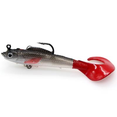 China Wholesale High Carbon Steel+PVC Plastic Bait Sinking Soft Jig Lead Fishhook Metal Fishing Eel Lure for sale