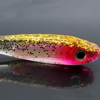 China Freshwater Duck Webbed Tail Soft Bait Aluminum Bass Warped Mouth With Aluminum Rainbow Fish Sea PVC 6cm/9cm/Bait for sale