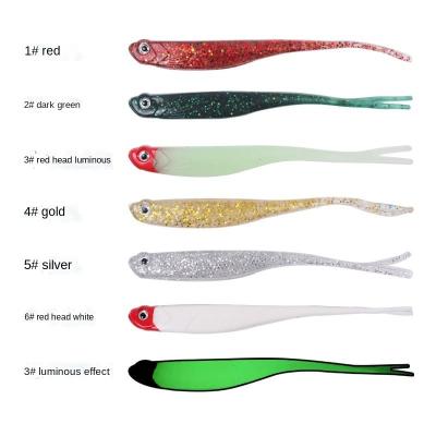 China Souple Lure soft fish lure fishing sample13cm8.5g PVC Fork Free Tail Lure Marlin Lure With Artificial Soft Plastic Bait Tackle for sale