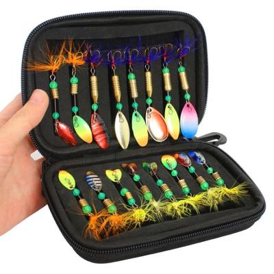 China 16Pcs Combo PVC Fishing Tackle Spinners Baits Spoon Set with Trout Bass Salmon Pike Walleye Fishing Tackle Tackle Bag for sale