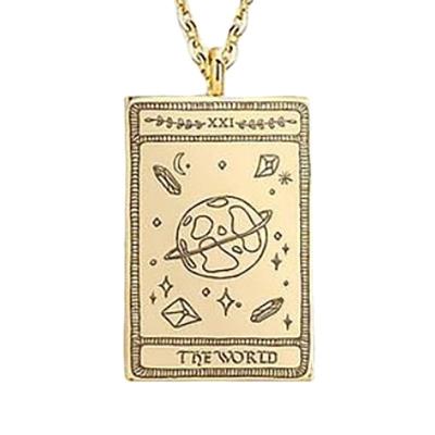 China Other Niche Overseas Tarot Necklace Stainless Steel Vacuum Plating Pendant Titanium Steel Necklace New for sale