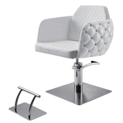 China Styling Salon White Barber Salon Styling Chairs Ladies Barber Chair With Crystal For Salon Furniture for sale