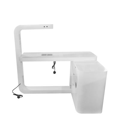 China White Nail Spa Salon LED Light Manicure Table With Vacuum Cleaner Nail Dust Collector For Table for sale