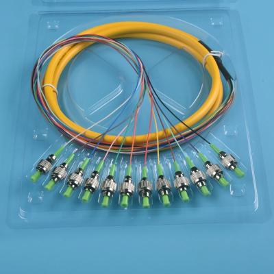 China FTTH Fiber Optic Pigtail Single Mode FC APC 12 Core Fiber Pigtail for sale