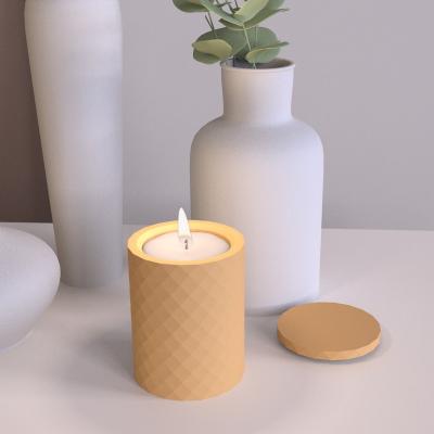 China Long Lifespan Concrete 3D Model Candle Vessel Molds Silicone Candle Cup Molds Cement Silicone Concrete Molds for sale