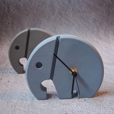 China Long Lifespan Concrete Clock Molds DIY Office Decoration Cement Craft Mold Elephant Design Cement Alarm Clock Mold for sale