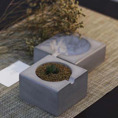 China Making Concrete Handmade Creative Flower Pots Tray DIY Molds 3D Concrete Ashtray Silicone Molds for sale