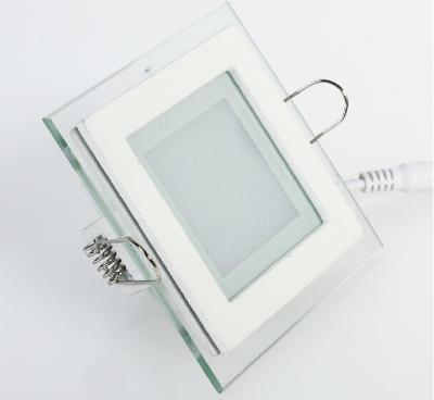 China Double color of Glass housing led down light square shape of panel light with CE for sale