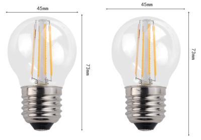 China G45 E27 Edison COG lamp LED Filament Bulb Candelabra Light clear and forsted milky cover for sale