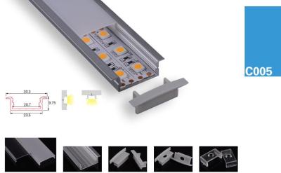 China LED Strips Aluminum Profile double line led chips Surface & Recessed Mounted Clear/Semi Clear/Opal Matte cover for sale