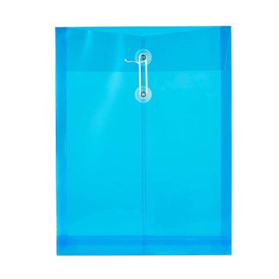 China Classic Professional Waterproof PP Plastic A6 Document Wraps Clear A4 Plastic Document Holder With Knot for sale