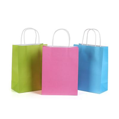 China Recycled Materials Factory Supply Wholesale Recycled Custom Shopping Kraft Paper Takeout Bag With Handles for sale