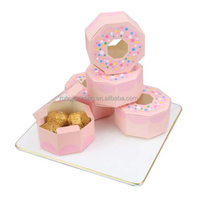 China Recyclable Cup Cake Packaging Take Away Pink Boxes Custom Printed Folding Boxes for sale