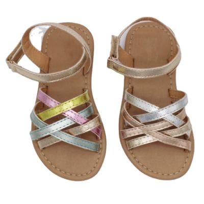 China Fashion Trend Wholesale Customized Cork Sole Flat Sandal Strappy Back Cork Sole Strap Sandals From China for sale