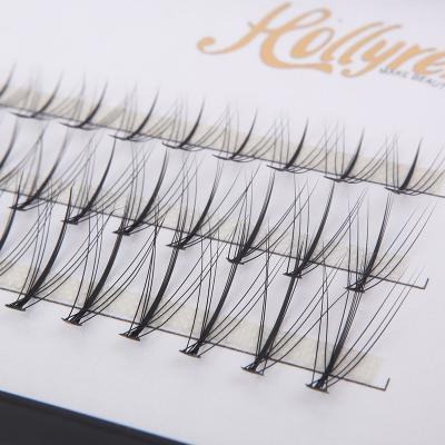 China Premium Korean Crisscross Group Person Lashes Tight Fairy Natural Pre Made Hair Fan Eyelash Extensions for sale