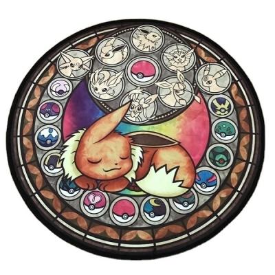 China 100 31 Inch Pokemon Eevee Mat Floor Rug Carpet Living Room Mat Wholesale Non-Slip Chair Mat for sale