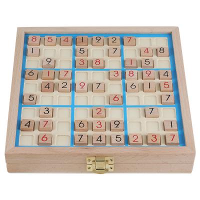 China Eco-friendly Material Kids Classic Play Learning Educational Logic Wooden Board Game Sudoku For Kids for sale