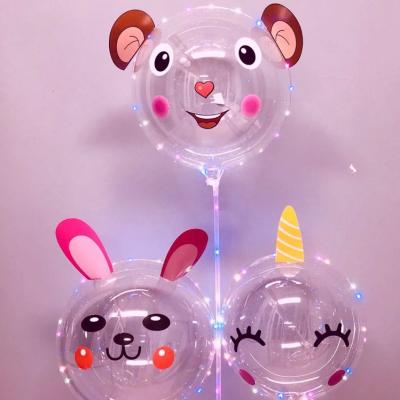 China Promotional Toy Cheap 20 Inch LED Cartoon Bobo Balloon Balloons Lights For Christmas Wedding Party Decoration Flashing Globos With Sticks for sale