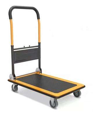 China Large Steel Foldable Platform Cart Good Foldable Steel Dolly Heavy Duty Single Handle Storage Platform Go Carts and Carts for sale