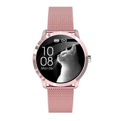 China Ladies Touch Screen Fashion Smart Watch Gold Round Screen Metal Band Smartwatch For Women With Steel Strap for sale