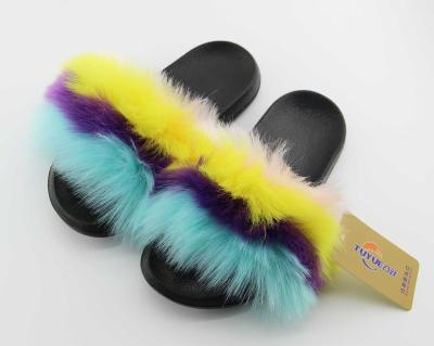 China Fur Anti-odor Color Summer Shoes Furry Winter Mixed Handsome Slippers Fashionable Seller Slips Fluffy Home for sale