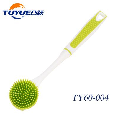 China Sustainable Hot Selling TPR Kitchen Suction Cup Dish Brush for sale