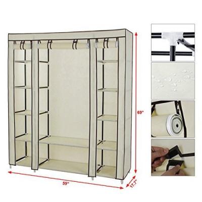 China Whuhuan convertible white nonwoven giantex gather fabric folding portable wardrobe storage cabinet for sale