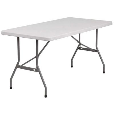 China Outdoor Table China Wholesale 6ft x 2.4ft white outdoor plastic rectangle folding table for parites for sale