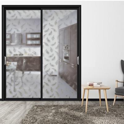 China Customized Size Steel Black Glass Swing Metal Door Modern Design Iron Windproof French Doors for sale