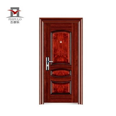 China Latest Modern Modern Design Embossed Exterior Security Double Doors Steel Sheet for sale