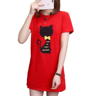 China Breathable the new 2023 Korean summer, loose blouse, short-sleeved blouse, mid-length T-shirt for sale