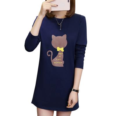 China The new breathable 2023 spring, loose mid-length T-shirt, long-sleeved tops for ladies for sale