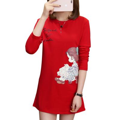 China Large size women's new breathable spring T-shirt loose long-sleeved T-shirt underwear for sale