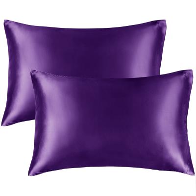 China BEDELITE Anti-Static Purple Color High Quality Luxury Satin Pillow Case For Bed And Sofa for sale