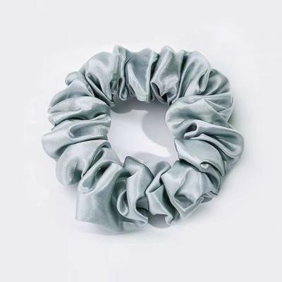 China 100% European and American silk style nature collagen no damage to hair scrunchies soft hair tie boutique solid color for sale