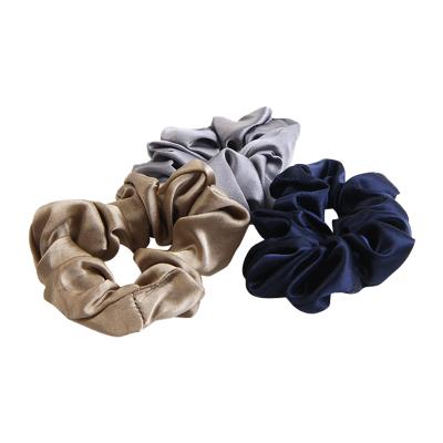 China Professional Mulberry Supplier 100% Silk Cute Solid Color 6A Top Grade 19 22 Real Silk Momme Hair Scrunchies For Girls for sale