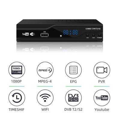 China 2020 USB PVR tv media dvb t2 s2 wi-fi h 265 combo combo decoder for sale