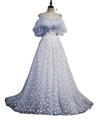 China Banquet Dress Daisy Flower Bud Dress Engagement Dress Breathable Lightweight Luxury High End Silk Skirt for sale