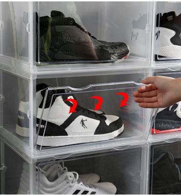 China Deployment shoes hot selling acrylic drop front sneaker storage box holder shoe boxses with high quality for sale