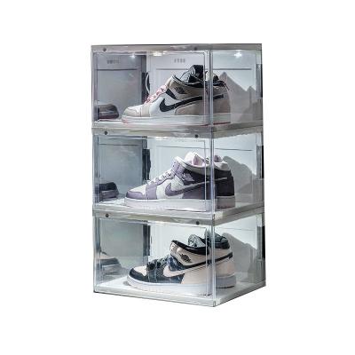 China Deployment shoes new design plastic shoe storage box magneyic acrylic shoes with low price for sale