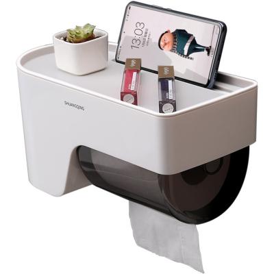 China 2020 Modern Best Selling Multifunctional Wall Mounted Punch Free Waterproof Toilet Paper Holder for Bathroom for sale