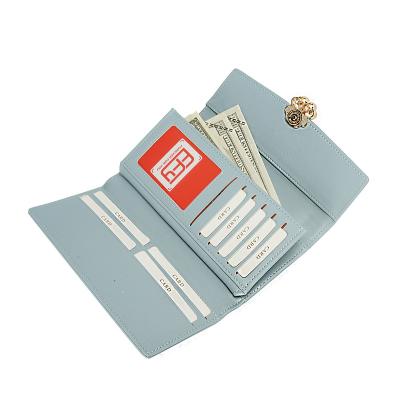 China Anti Theft Forever For You Long Wallet Card Holder Leather Women Long Pinch Casual Wallet With Strap And Card Holder for sale