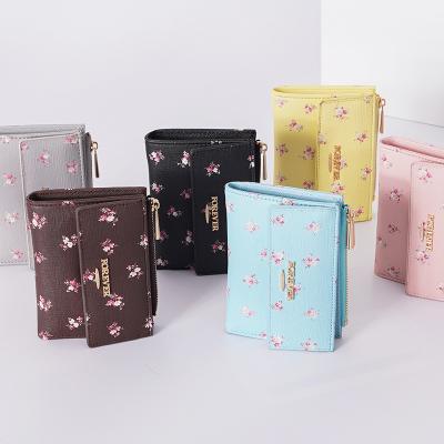 China None FFY Wholesale Cute Flowers Patterns Small Coin Purse Mini Zipper Custom Multicolor Wallet For Women for sale