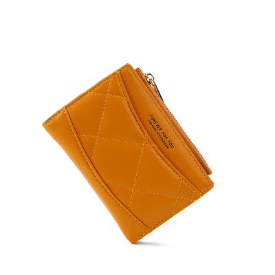 China Waterproof 2021 Fashion Women Wallet Small Cute Leather Coin Purse Credit Card Holder Ladies Purse Short Folding Zipper Zipper for sale