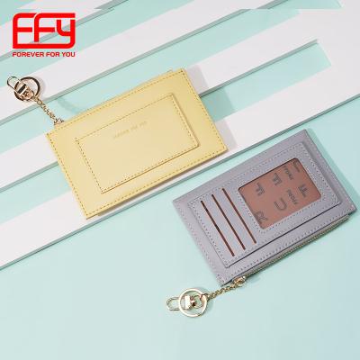 China OEM&ODM Women Key Ring Card Holder Mini Wallet PU Leather Coin Purse No Colored For Shopping for sale