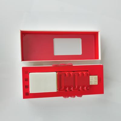 China Accept Luxury Red Paper Cardboard Wine BottleRed Single Clamshell Packaging boxWine Gift Box for sale