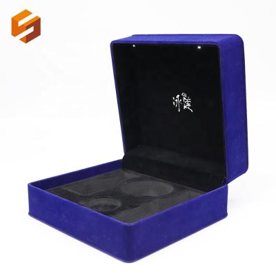 China Beverage Velvet Ring Box LED Light Jewelry Gift Box Engagement and Packaging Wedding Ring Box for Presentation for sale