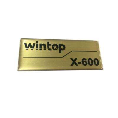 China Square Metal Logo On Gold Metal Label Logo Metal Label Aluminum Custom Free Design Label Waterproof for sale