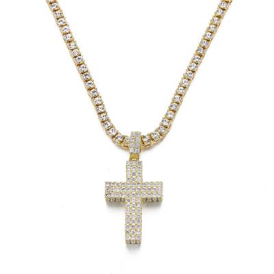 China Wholesale Eco-friendly cross pendant hiphop necklace couples necklace zircon hip hop jewelry for sale